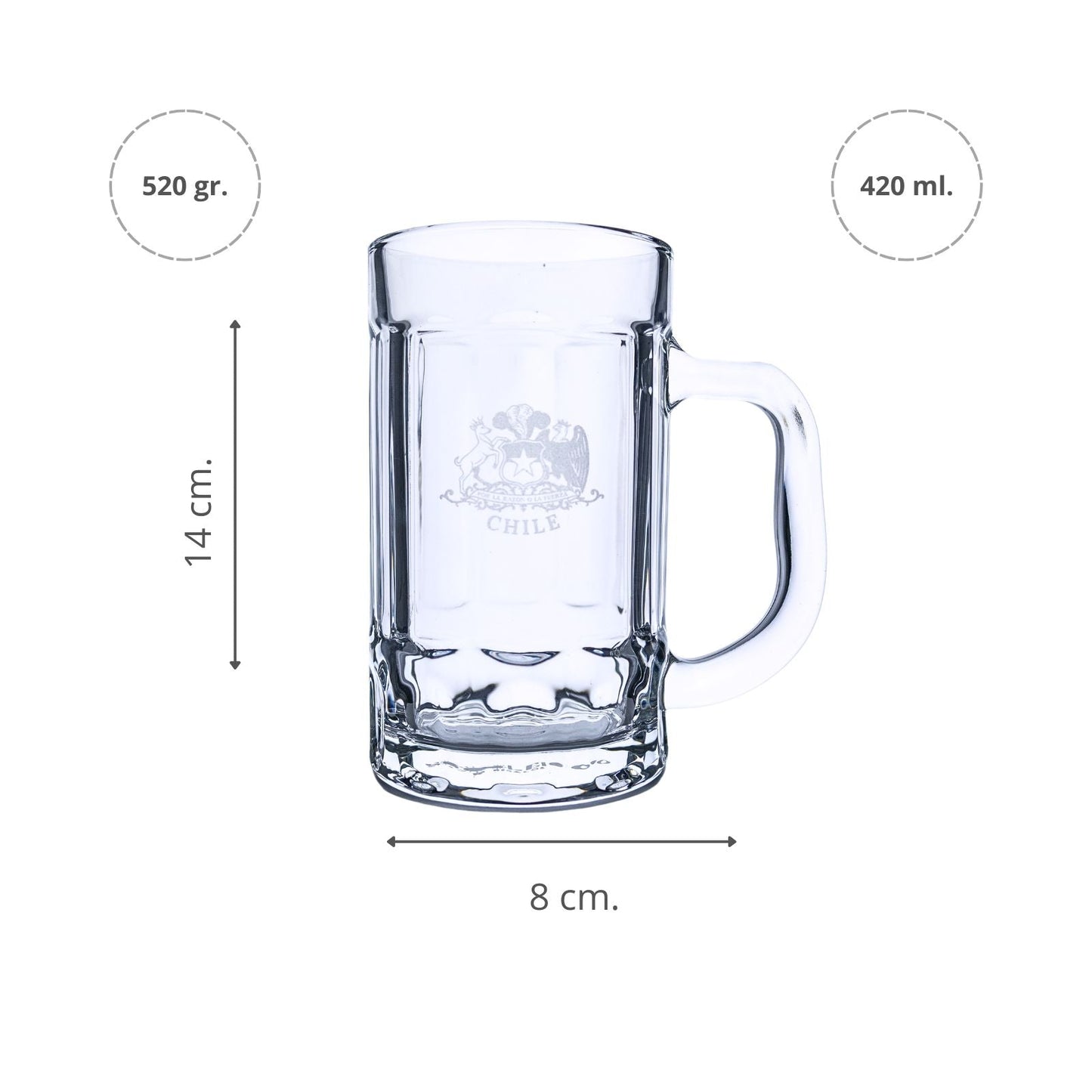 Set 2 Vasos Shop Cervecero Escudo y Patagonia Chile 425 ml