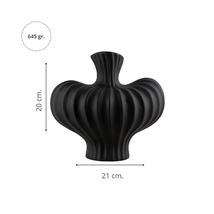 Florero Estatuilla Corazón de Porcelana Francesa Negro