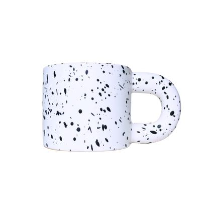 Taza de Cerámica Estilo Nórdico 300 ml Blanco Pintas