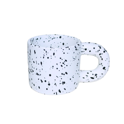 Taza de Cerámica Estilo Nórdico 300 ml Blanco Pintas