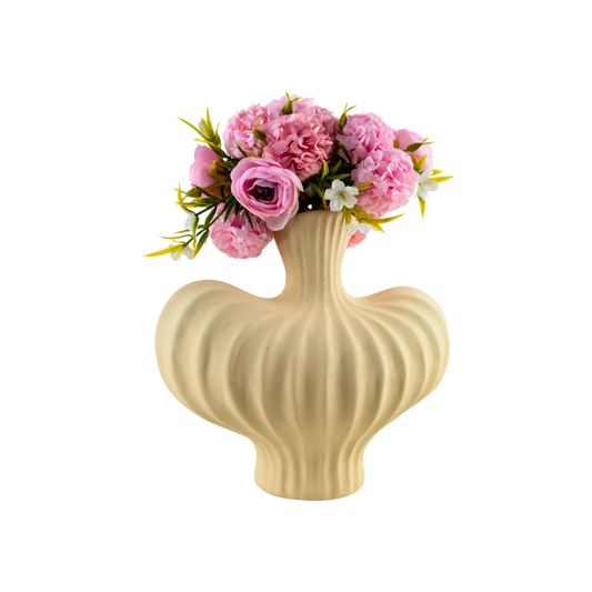 Florero Estatuilla Corazón de Porcelana Francesa Beige
