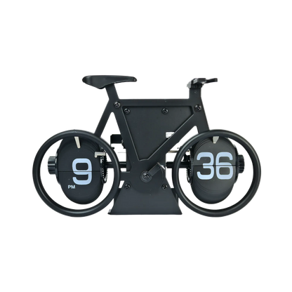 Reloj de Escritorio Mecánico Giratorio Bicicleta Negro