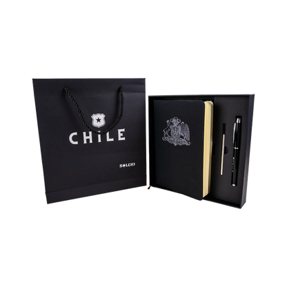 Agenda Eterna Escudo de Chile + Bolígrafo Premium