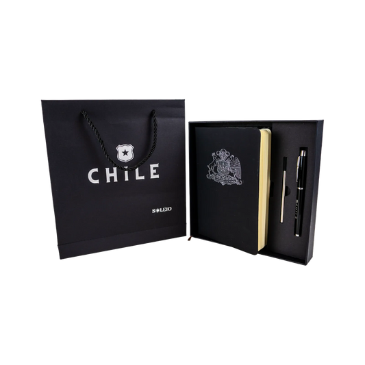 Agenda Eterna Escudo de Chile + Bolígrafo Premium