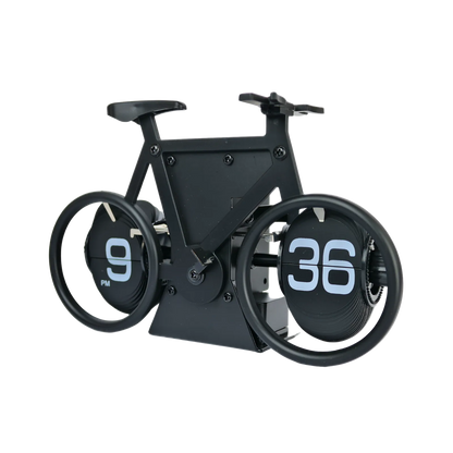 Reloj de Escritorio Mecánico Giratorio Bicicleta Negro