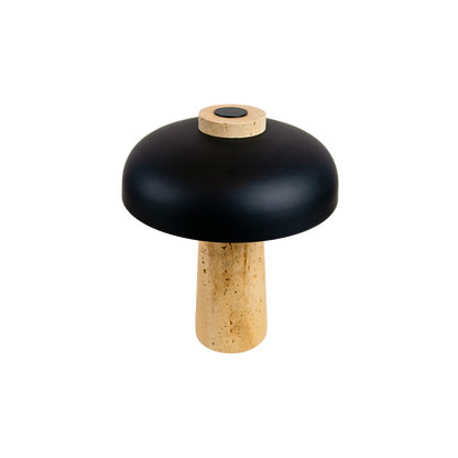 Lámpara LED de Piedra Travertino Elegante Diseño de Setas
