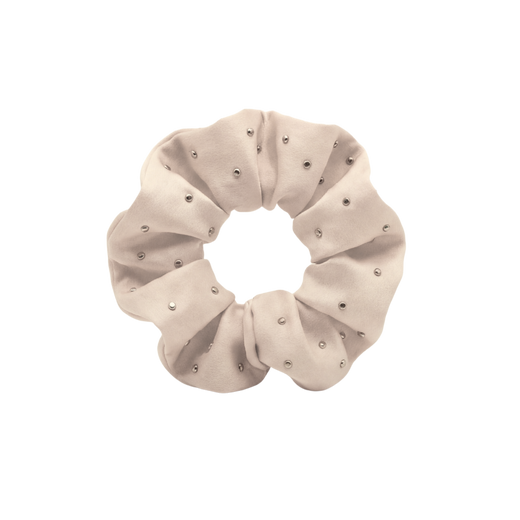 Scrunchie De Satén Beige Brillos