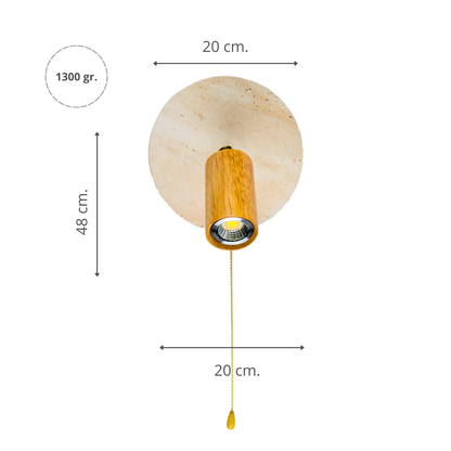 Lámpara LED Plafón de Piedra Travertino Beige