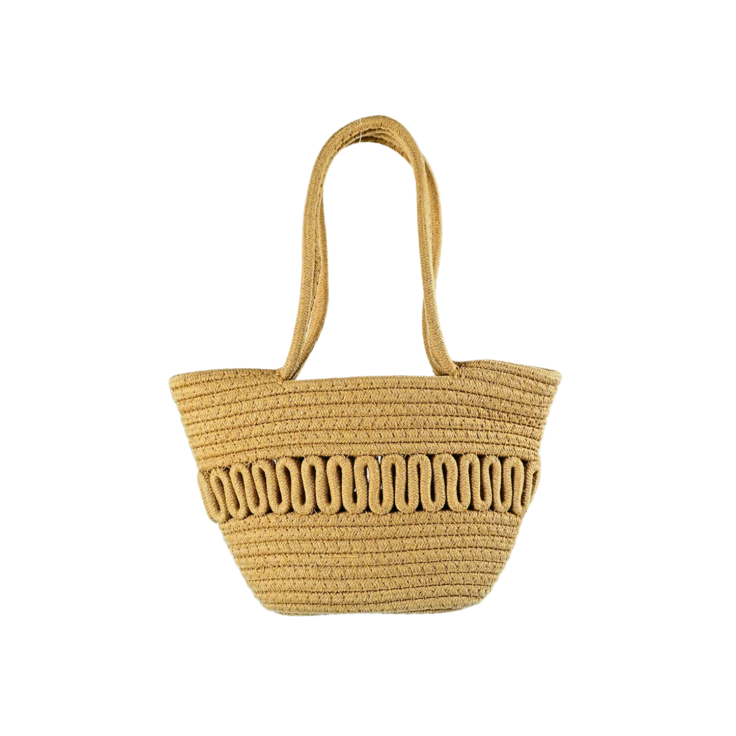 Bolso De Playero Casual Tejido Yute Algodón Marrón