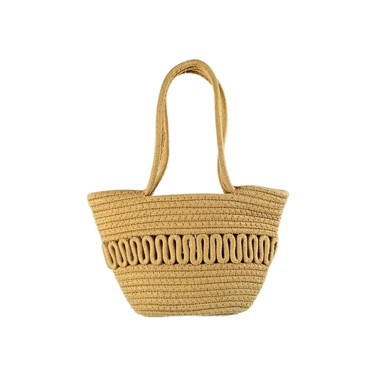 Bolso De Playero Casual Tejido Yute Algodón Marrón