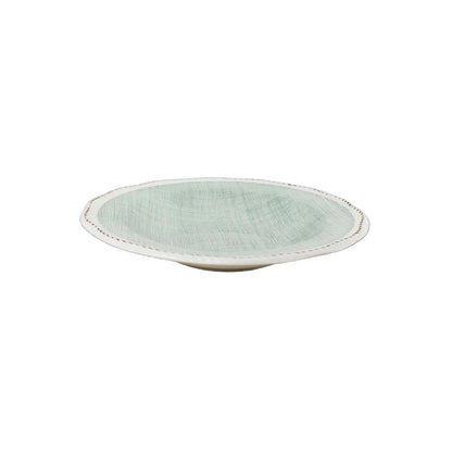 Plato de Sopa Cerámica Esmaltada Diseño Tartán Verde