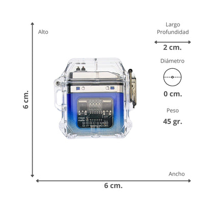 Encendedor de Plasma Doble Arco Recargable Azul