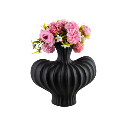 Florero Estatuilla Corazón de Porcelana Francesa Negro