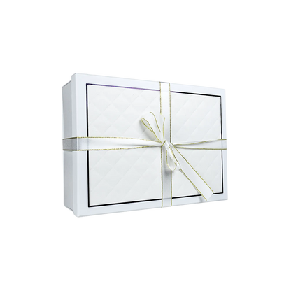 Caja Para Regalos Con Tapa Y Cinta L Blanco