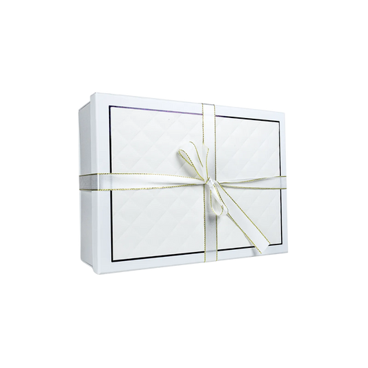 Caja Para Regalos Con Tapa Y Cinta L Blanco