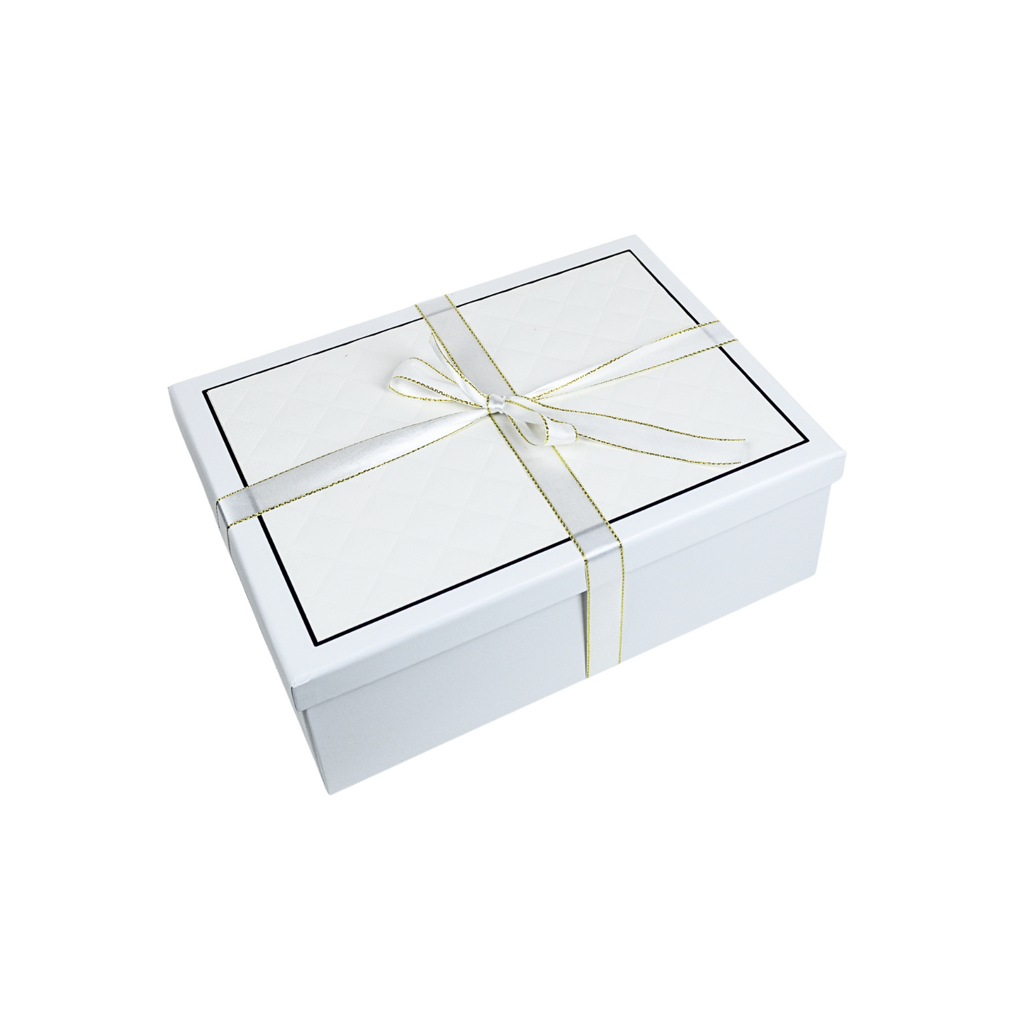 Caja Para Regalos Con Tapa Y Cinta L Blanco
