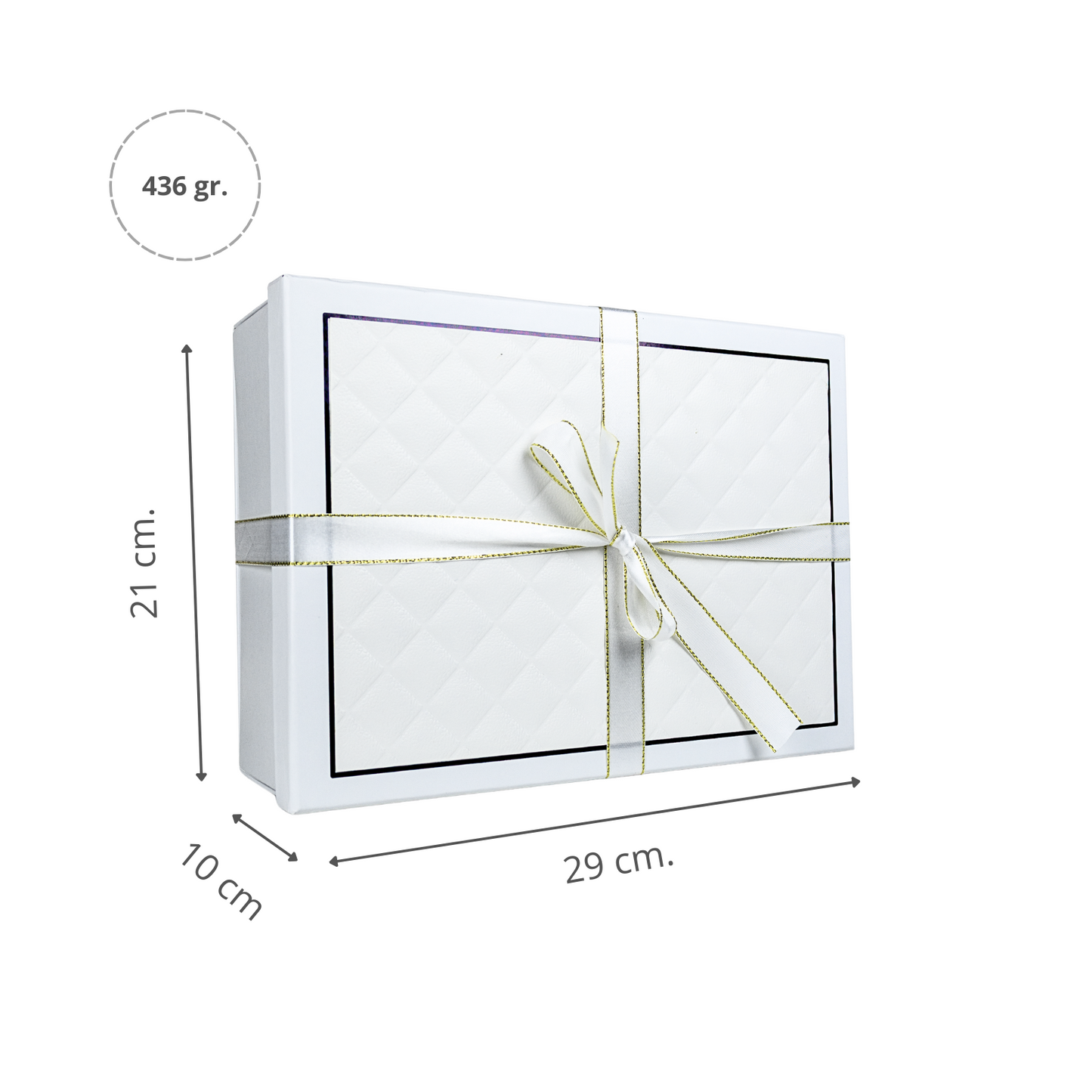 Caja Para Regalos Con Tapa Y Cinta L Blanco