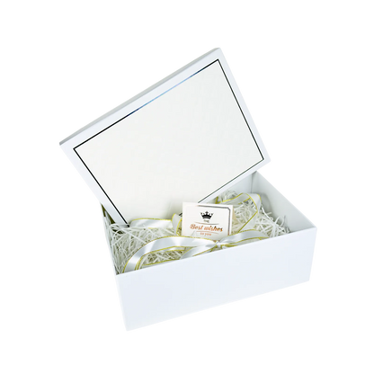 Caja Para Regalos Con Tapa Y Cinta XL Blanco