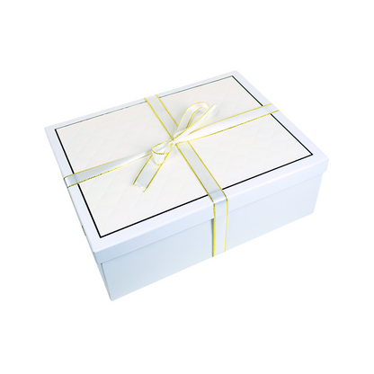 Caja Para Regalos Con Tapa Y Cinta XL Blanco