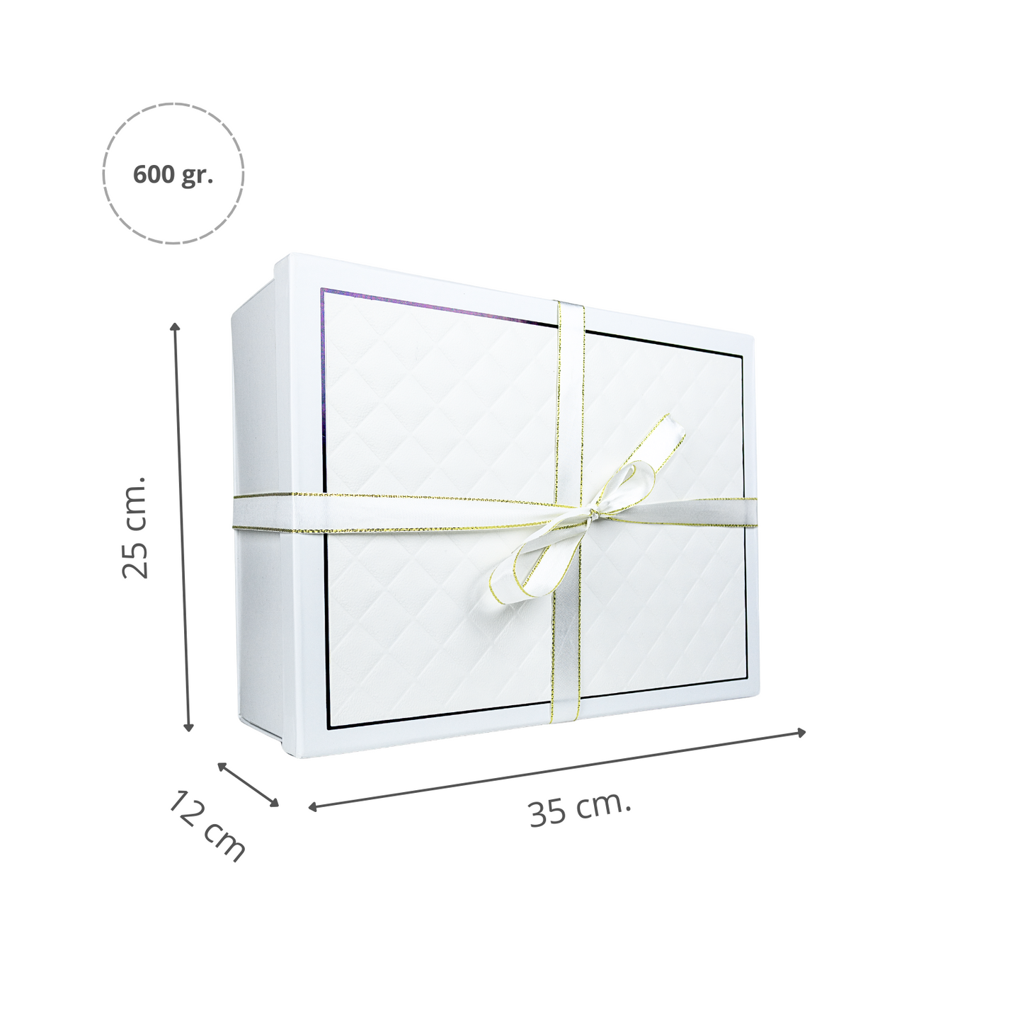 Caja Para Regalos Con Tapa Y Cinta XL Blanco