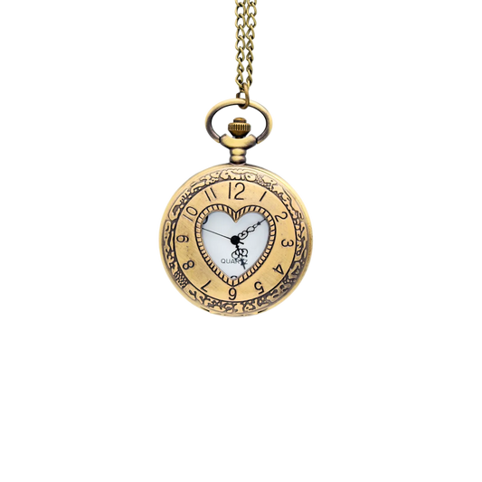 Reloj De Bolsillo Metálico Retro Corazón