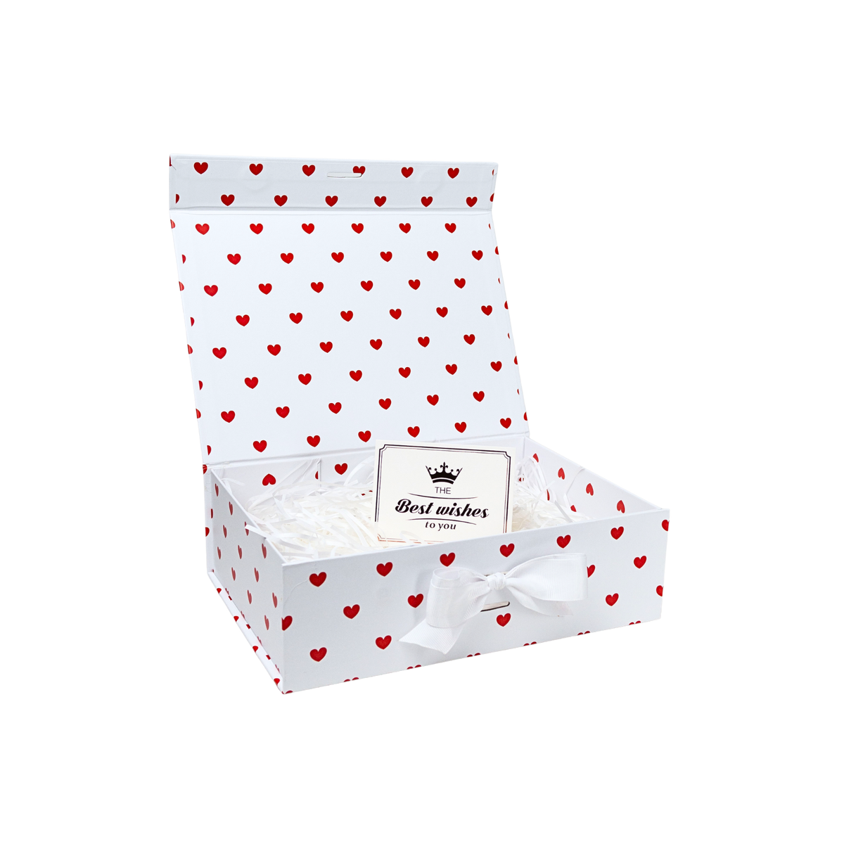 Gift Box Caja Para Regalos Polka Corazones Talla M Blanco