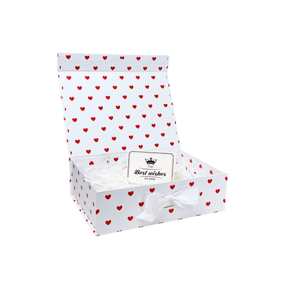 Gift Box Caja Para Regalos Polka Corazones Talla M Blanco