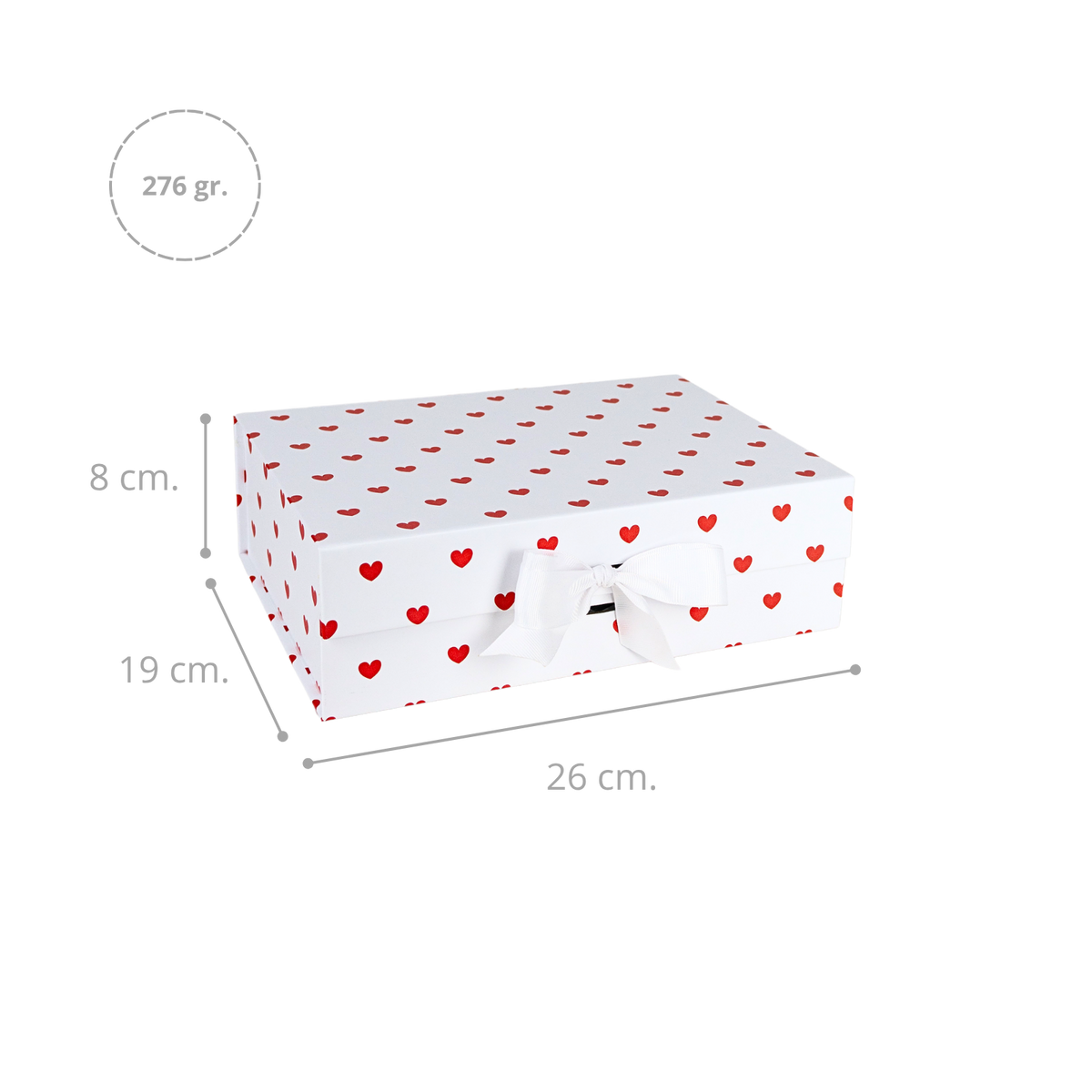 Gift Box Caja Para Regalos Polka Corazones Talla M Blanco