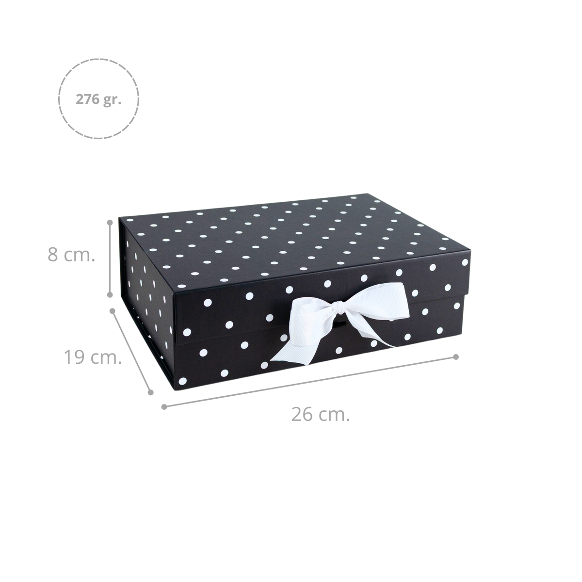 Gift Box Caja Para Regalos Polka Pintas Talla M Negro