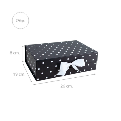 Gift Box Caja Para Regalos Polka Pintas Talla M Negro