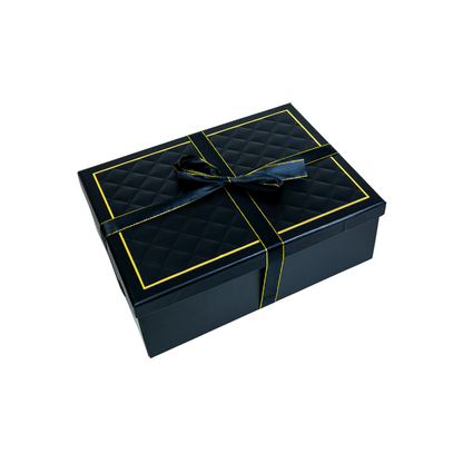 Caja Para Regalos Con Tapa Y Cinta L Negro