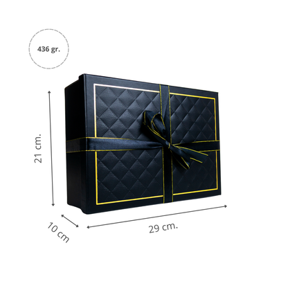 Caja Para Regalos Con Tapa Y Cinta L Negro