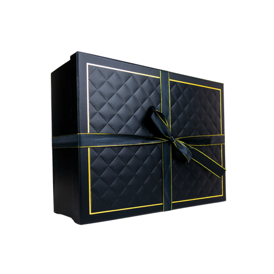 Caja Para Regalos Con Tapa Y Cinta XL Negro