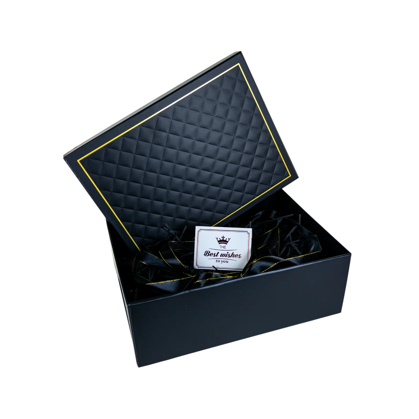 Caja Para Regalos Con Tapa Y Cinta XL Negro