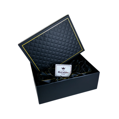 Caja Para Regalos Con Tapa Y Cinta XL Negro