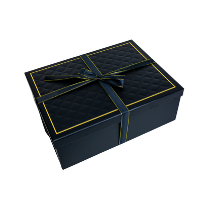 Caja Para Regalos Con Tapa Y Cinta XL Negro