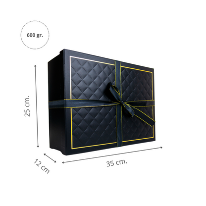 Caja Para Regalos Con Tapa Y Cinta XL Negro