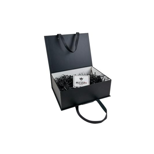 Caja Para Regalos con Asas M Negro