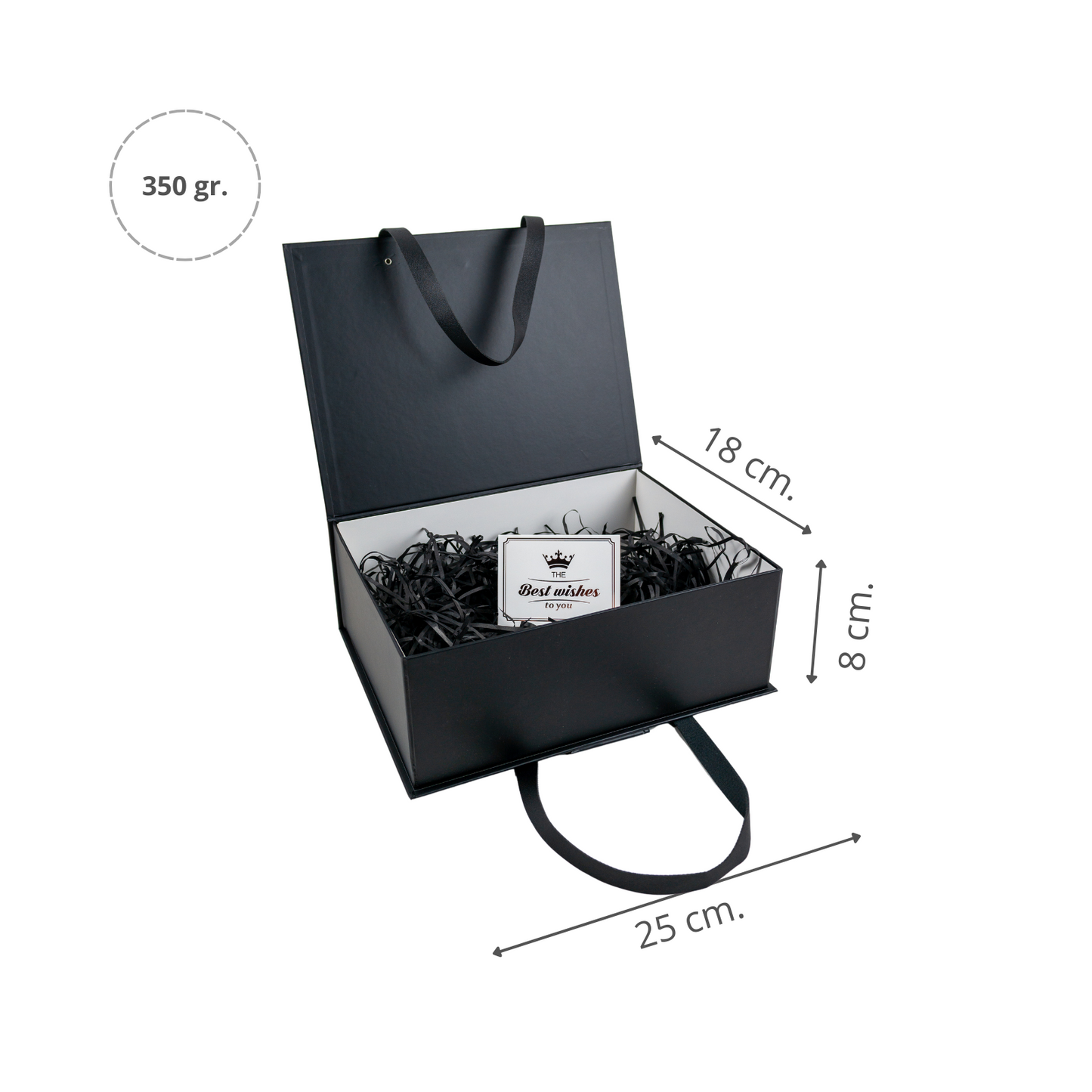 Caja Para Regalos con Asas M Negro