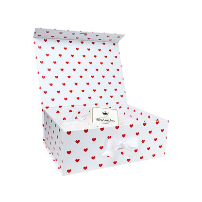 Gift Box Caja Para Regalos Polka Corazón Talla Xl Blanco