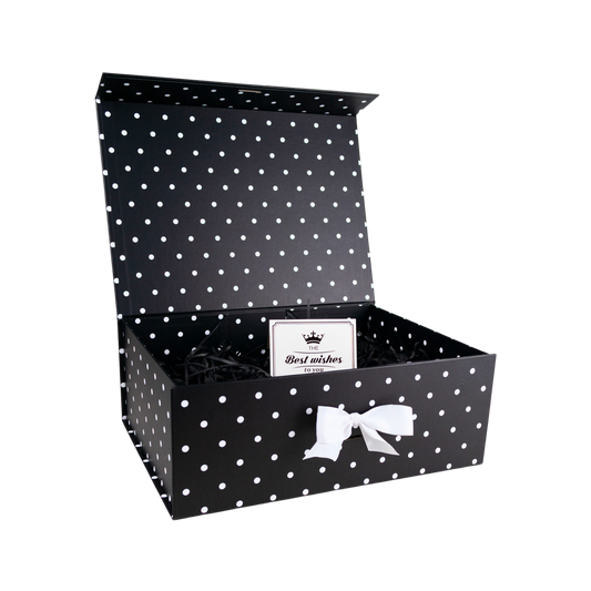Gift Box Caja Para Regalos Polka Pintas Talla Xl Negro