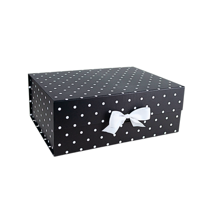 Gift Box Caja Para Regalos Polka Pintas Talla Xl Negro
