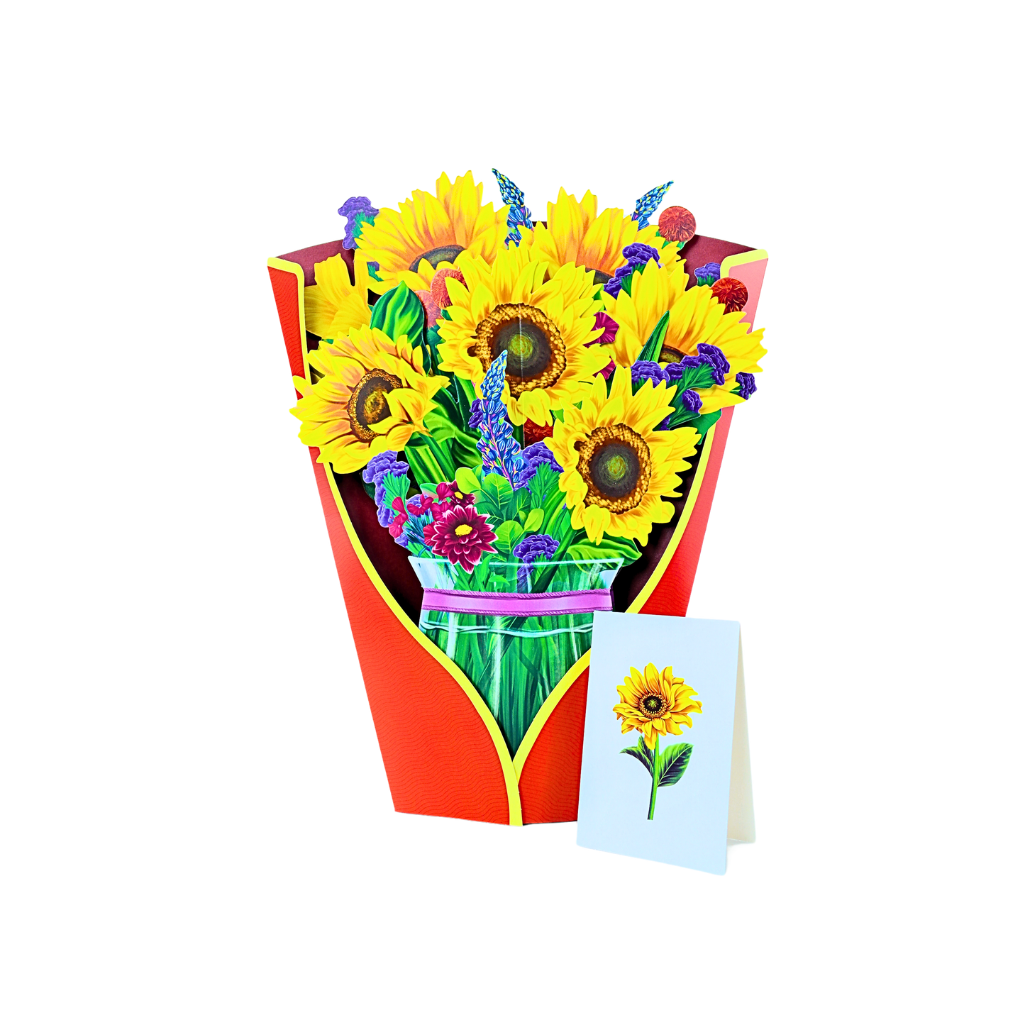 Tarjeta De Felicitaciones Bouquet De Flores 3D Girasol