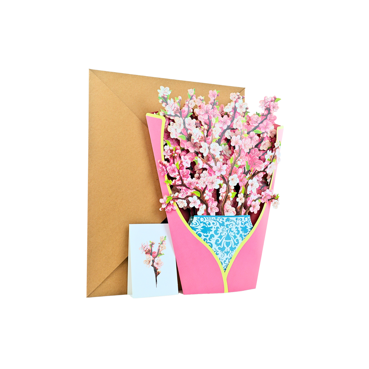 Tarjeta De Felicitaciones Bouquet De Flores 3D Sakura