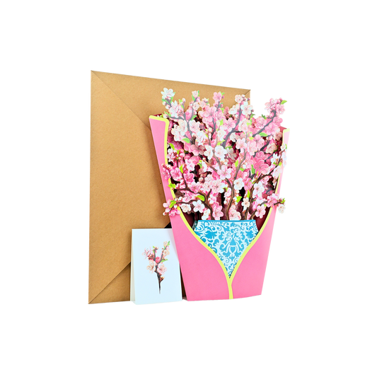 Tarjeta De Felicitaciones Bouquet De Flores 3D Sakura