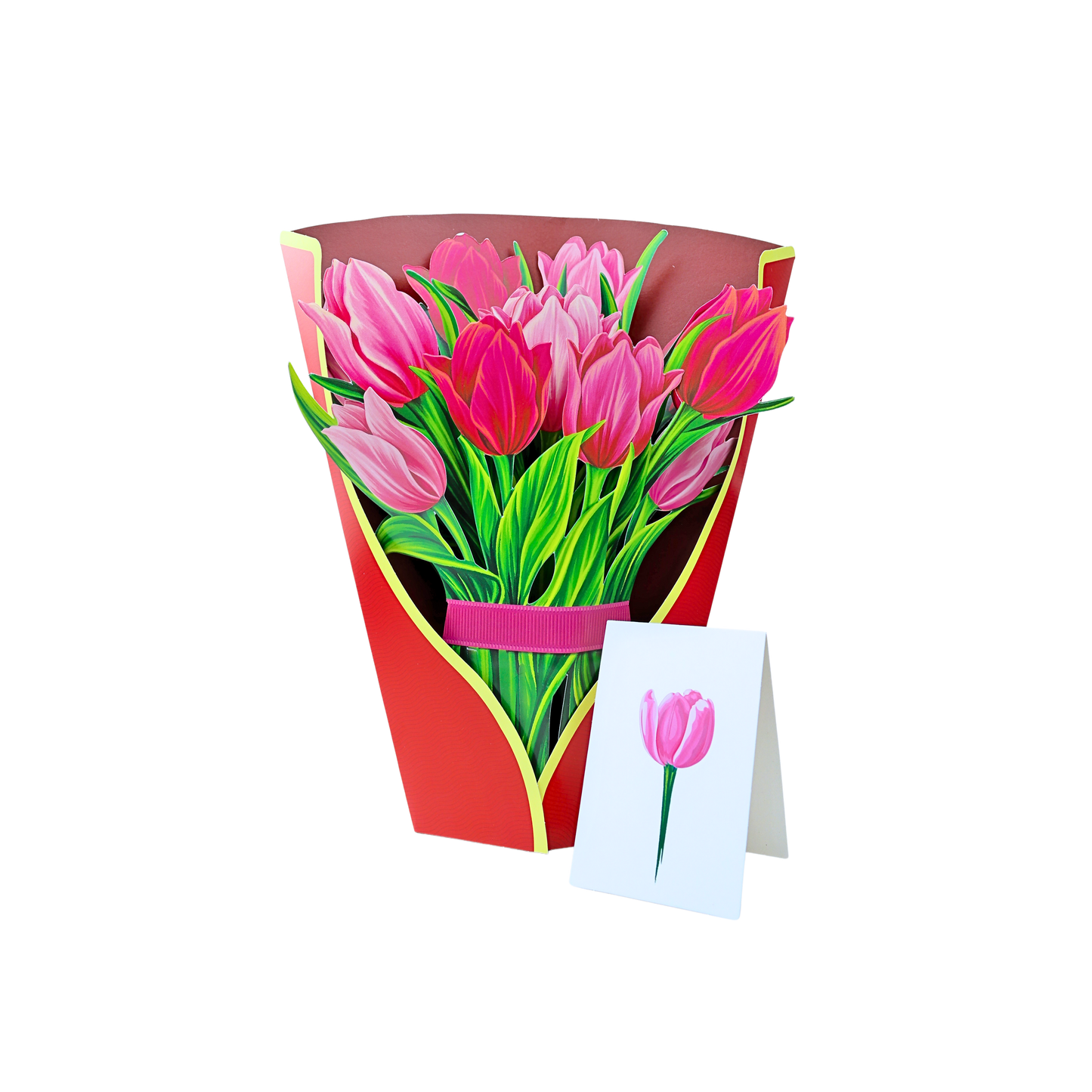 Tarjeta De Felicitaciones Bouquet De Flores 3D Tulipán