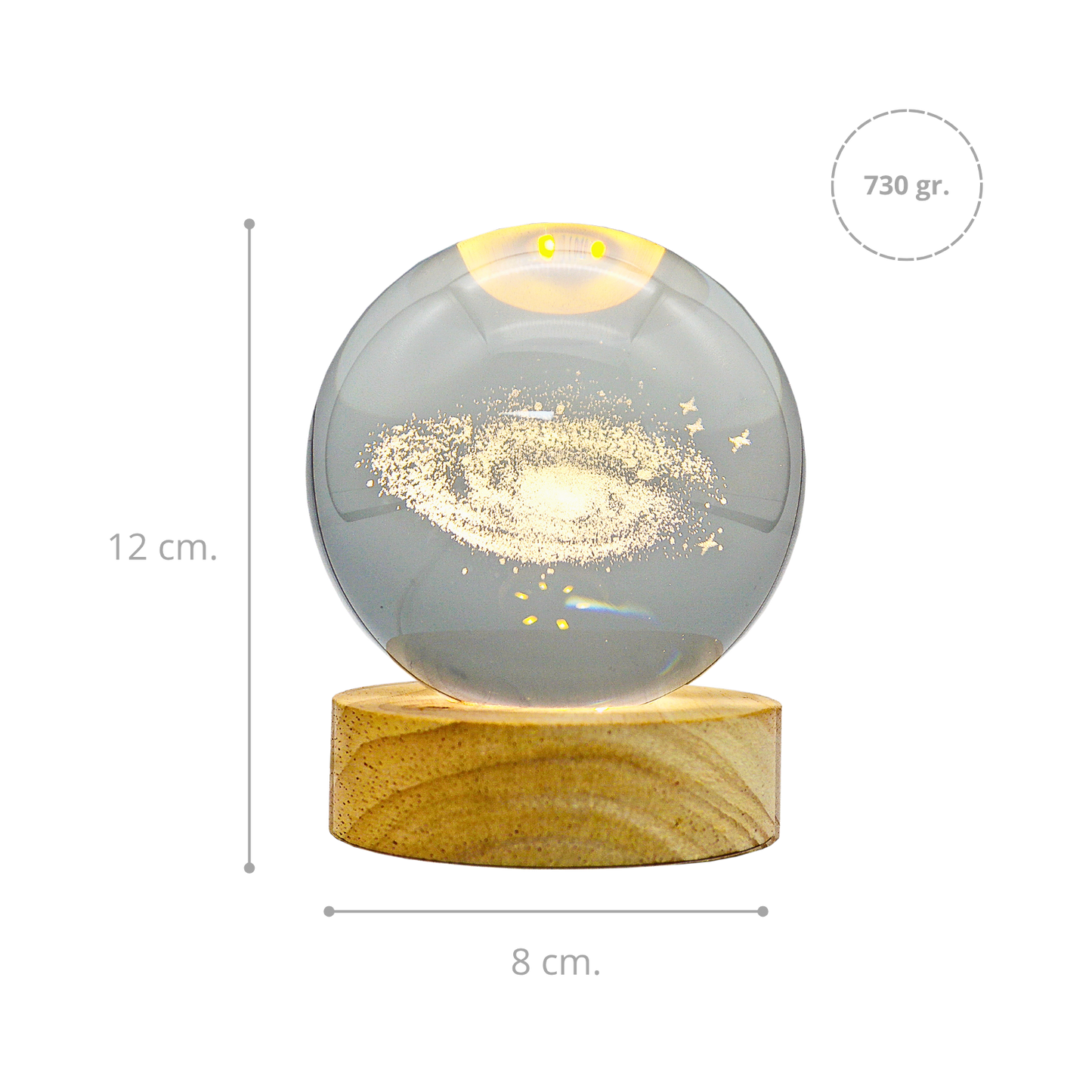 Lámpara Bola de Cristal 3D LED Galaxia