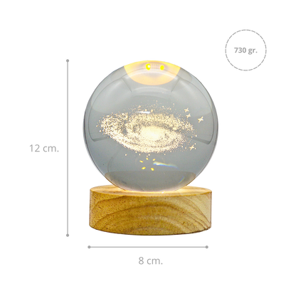 Lámpara Bola de Cristal 3D LED Galaxia