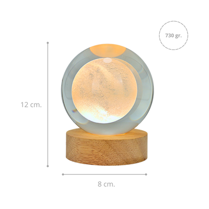 Lámpara Bola de Cristal 3D LED Luna