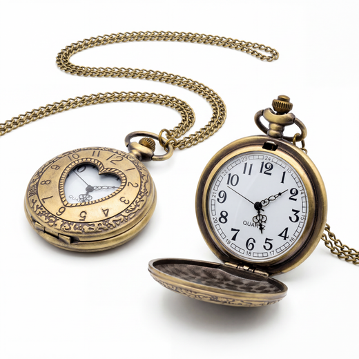 Reloj De Bolsillo Retro Corazón